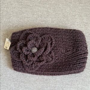 Chunky Knit Headband with Flower Accent